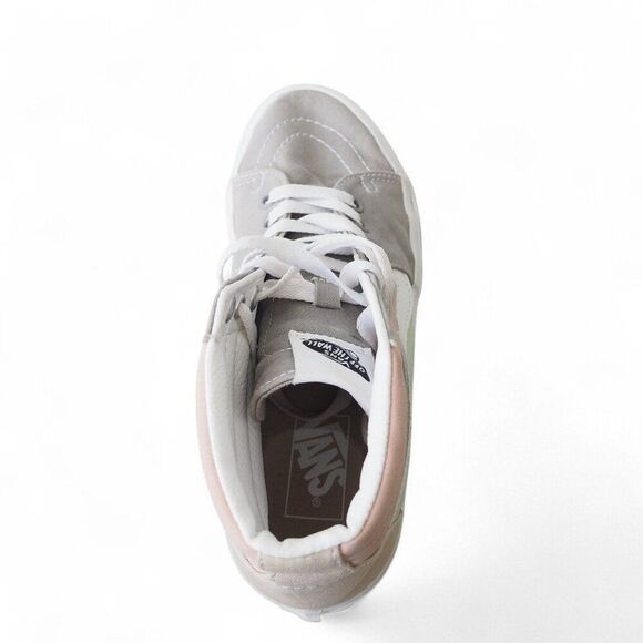 Vans Sk8-Hi Canvas Colorblock Skate Shoes "Grey / Pink / Green" Women's 8 - Picture 9 of 11